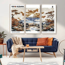 Modern Japanese Wall Art Canvas Print – Framed Abstract