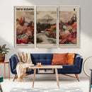 Modern Japanese Wall Art Canvas Print – Framed Abstract
