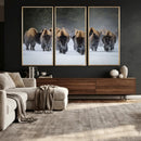 Bison Herd Wall Art Canvas Print, Framed Rustic Wildlife by MyGreatCanvas | Canvas Wall Art Prints | Photo Prints & Wall Decor