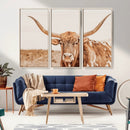 Longhorn Bull Wall Art Canvas Print – Framed Western Cow