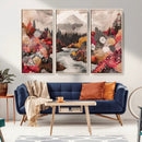 Mountain Wall Art Canvas Print – Framed Autumn Forest