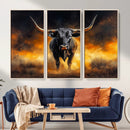 Longhorn Canvas Wall Art Canvas Print – Framed Bold Bull