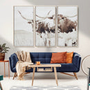 Longhorn Wall Art Canvas Print – Framed Western Cow Rustic