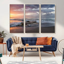 Golden Hour Wall Art Canvas Print – Framed Tranquil Waves