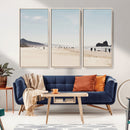 Minimalist Beach Wall Art Canvas Print – Framed Coastal