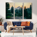 Mountain Wall Art Canvas Print – Framed Forest Serenity