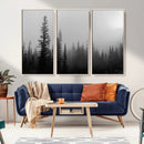 Misty Pines Wall Art Canvas Print – Framed Woodland