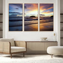 Beach Sunset Wall Art Canvas Print – Tropical Ocean Waves