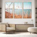 Coastal Grass Landscape Wall Art Canvas Print – Golden