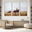 Western Cowboys Wall Art Canvas Print – Rustic Prairie