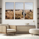 Western Wall Art Canvas Print – Framed Cowboy Cattle Drive
