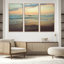 Sunset Seascape Wall Art Canvas Print – Framed Pastel Ocean