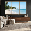 Palm Tree Coast Wall Art Canvas Print – Framed Island Getaway with Crystal Blue Water Scenic Artwork for Home, Office by MyGreatCanvas | Canvas Wall Art Prints | Photo Prints & Wall Decor