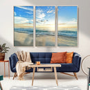 Minimalist Seaside Wall Art Canvas Print – Morning Glow