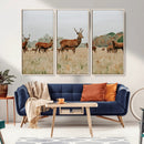 Rustic Deer Wall Art Canvas Print – Autumn Forest Woodland