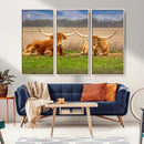 Texas Longhorn Pair Wall Art Canvas Print – Peaceful Rustic by MyGreatCanvas | Canvas Wall Art Prints | Photo Prints & Wall Decor