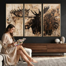 Moose Canvas Wall Art — Rustic Wildlife Painting Print | by MyGreatCanvas | Canvas Wall Art Prints | Photo Prints & Wall Decor
