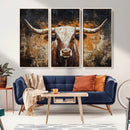 Abstract Longhorn Bull Wall Art Canvas Print – Vintage by MyGreatCanvas | Canvas Wall Art Prints | Photo Prints & Wall Decor