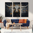 Rustic Longhorn Bull Wall Art Canvas Print – Vintage Western by MyGreatCanvas | Canvas Wall Art Prints | Photo Prints & Wall Decor