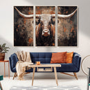 Rustic Longhorn Bull Wall Art Canvas Print – Vintage Western by MyGreatCanvas | Canvas Wall Art Prints | Photo Prints & Wall Decor