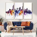 Atlanta Skyline Wall Art Canvas Print – Framed Colorful