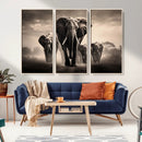 Elephant Family Wall Art Canvas Print, Framed Elephant Wall