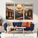 Wooden Mountain Layers Art – Rustic Pine Tree Landscape by MyGreatCanvas | Canvas Wall Art Prints | Photo Prints & Wall Decor