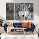 Wild Wolf Blue Eye Wall Art Canvas Print
