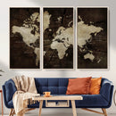 World Map Wall Art Canvas Print – Framed Travel Map Wall Art