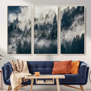 Foggy Pine Forest Wall Art – Framed Black White Nature by MyGreatCanvas | Canvas Wall Art Prints | Photo Prints & Wall Decor