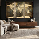 Large Framed Vintage World Map Wall Art Print for Home Wall by MyGreatCanvas | Canvas Wall Art Prints | Photo Prints & Wall Decor