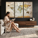 Personalized World Map Canvas Print – Colorful Watercolor