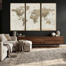 Detailed World Map Wall Art Canvas Print by MyGreatCanvas | Canvas Wall Art Prints | Photo Prints & Wall Decor
