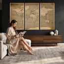 World Map Canvas Print – Framed Travel Map Wall Art for