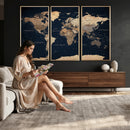 World Map Canvas Print – Detailed Map of the World Wall Art