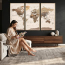 World Map Canvas Print – Framed Detailed Map of the World