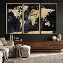 Framed Large World Map Wall Art Canvas Print for Living Room by MyGreatCanvas | Canvas Wall Art Prints | Photo Prints & Wall Decor