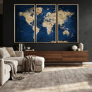 World Map Canvas Print – Framed Travel Map Wall Art for