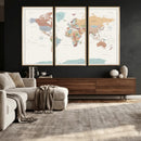 Pastel Colors World Map Wall Art Canvas Print by MyGreatCanvas | Canvas Wall Art Prints | Photo Prints & Wall Decor