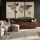 World Map Canvas Print – Detailed Map of the World Adventure