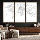 World Map Canvas Print – Framed Modern Detailed Map of the by MyGreatCanvas | Canvas Wall Art Prints | Photo Prints & Wall Decor