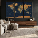 Modern World Map Canvas Print – Framed Detailed Map of the by MyGreatCanvas | Canvas Wall Art Prints | Photo Prints & Wall Decor