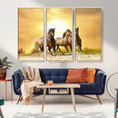 Wild Horses Wall Art Canvas Print – Framed Galloping Herd