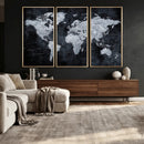 Black World Map Canvas Print – Detailed Map for Couples and by MyGreatCanvas | Canvas Wall Art Prints | Photo Prints & Wall Decor