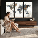 World Map Wall Art Canvas Print for Office Wall Decor