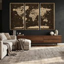 Colorful World Map Canvas Wall Art with Landmarks – Framed by MyGreatCanvas | Canvas Wall Art Prints | Photo Prints & Wall Decor
