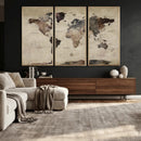 Neutral Watercolor World Map Canvas Wall Art – Framed Earth by MyGreatCanvas | Canvas Wall Art Prints | Photo Prints & Wall Decor