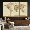 Extra Large World Map Canvas Print – Detailed Map of the by MyGreatCanvas | Canvas Wall Art Prints | Photo Prints & Wall Decor