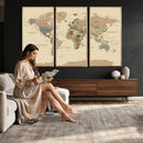 Extra Large World Map Canvas Print – Detailed Map of the