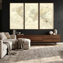 Detailed Large World Map Wall Decor Canvas Art Print by MyGreatCanvas | Canvas Wall Art Prints | Photo Prints & Wall Decor